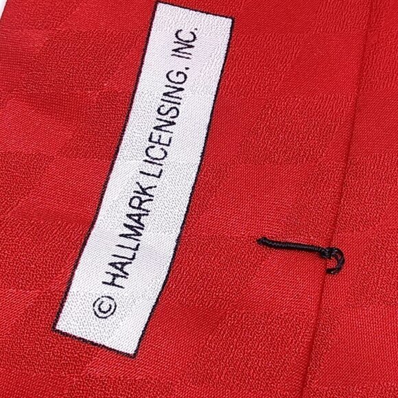 Cool Yule Red Snowman Snowflake Silk Tie Hallmark - Picture 5 of 10